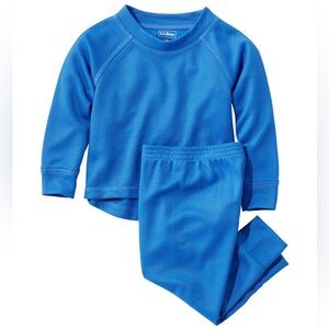 L.L.Bean 2T Kids Blue Thermal Two-Piece Set